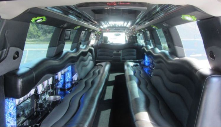 Interior picture of our amazing stretch Cadillac Escalade showing nothing but pure luxury